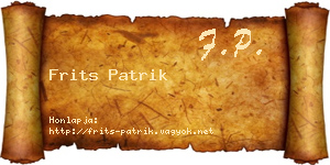 Frits Patrik névjegykártya